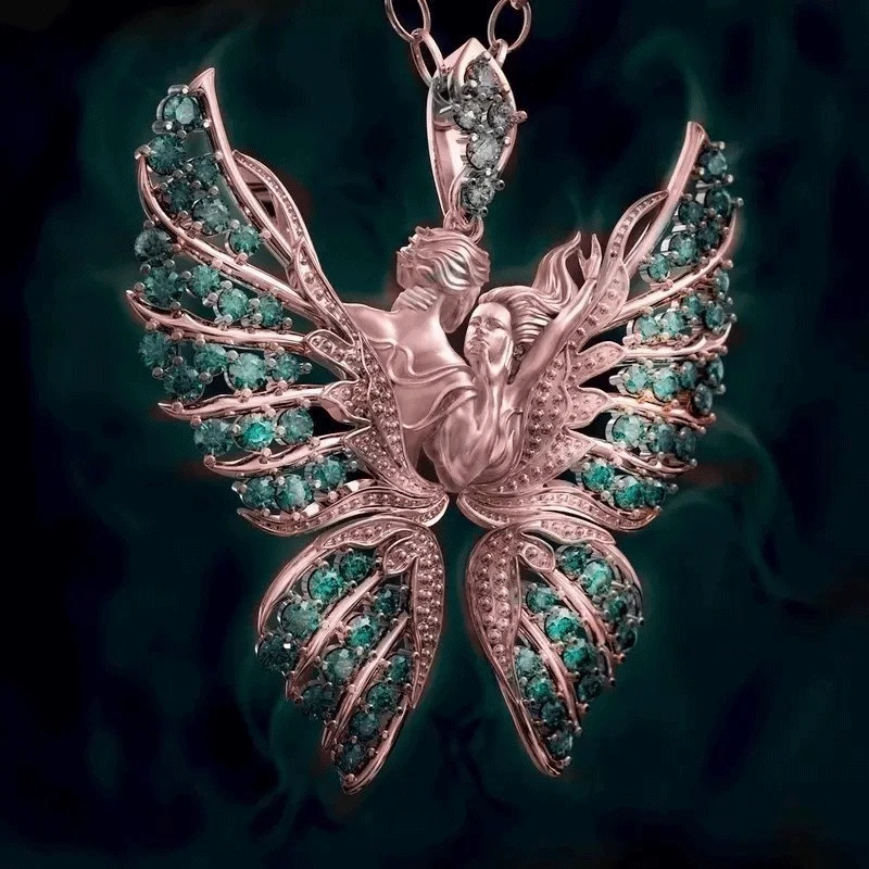 

Hot Selling New Angel's Wing Diamond Inlaid Butterfly Necklace