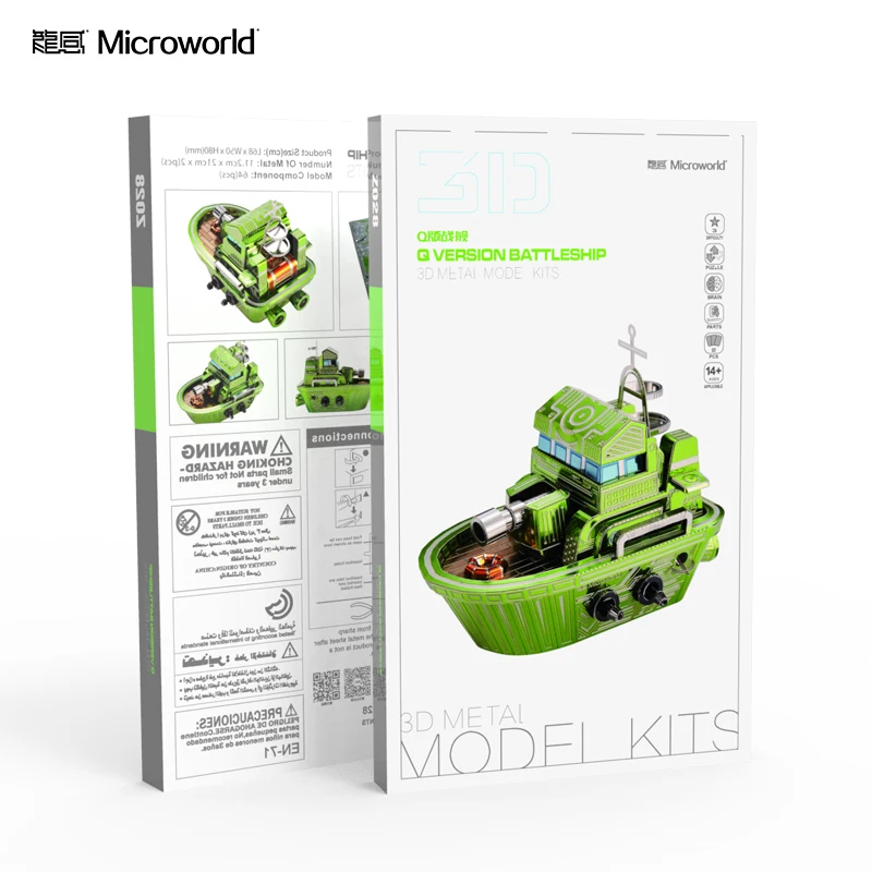 

Microworld Q Version Battleship Model Z028 3D Metal Puzzle DIY Kits Laser Cutting Assemble Jigsaw Toys Men HobbyFor Adult Kids