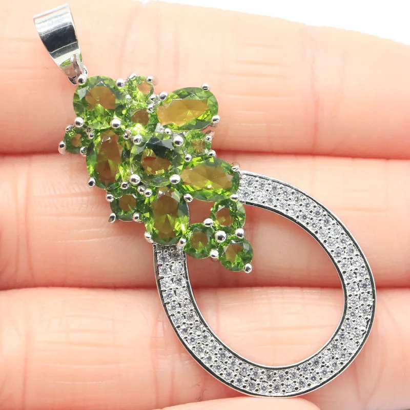 54x22 мм удивительный длинный большой Зеленый Перидот розовый турмалин Белый CZ для