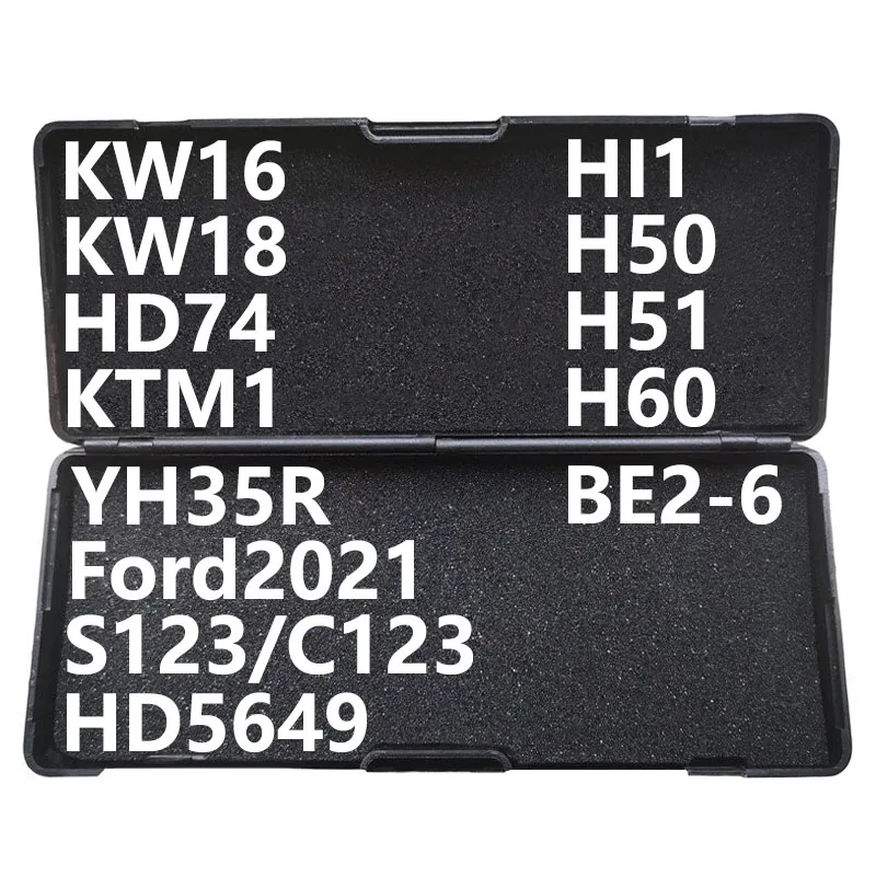 

LISHI Tool Lishi Locksmith 2 in 1 Tools KW16 KW18 HD74 YH35R FORD2021 KTM1 H50 H51 HI1 H60 BE2-6 C123/S123 Locksmith Tools