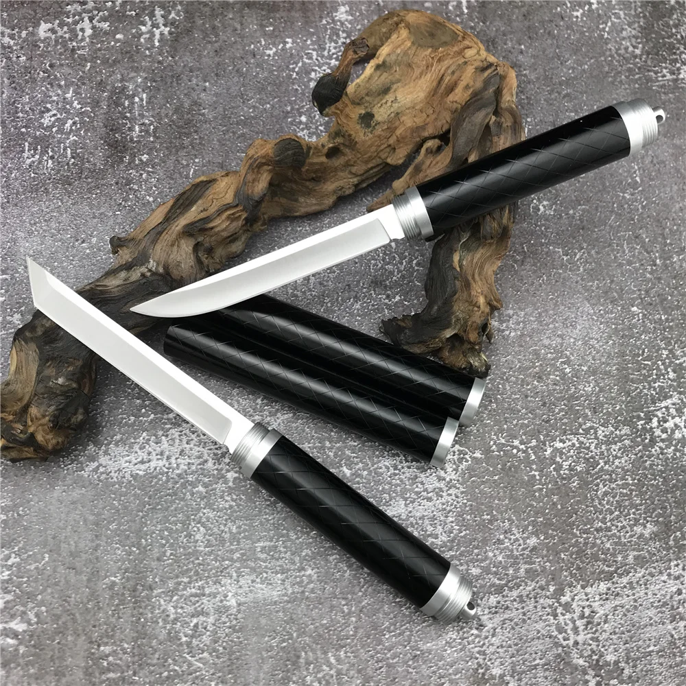 

Wilderness Self Defense Fixed Blade Survival Straight Knife Tactical Camping Hunting Fishing Defense Knife Stick Club Knives