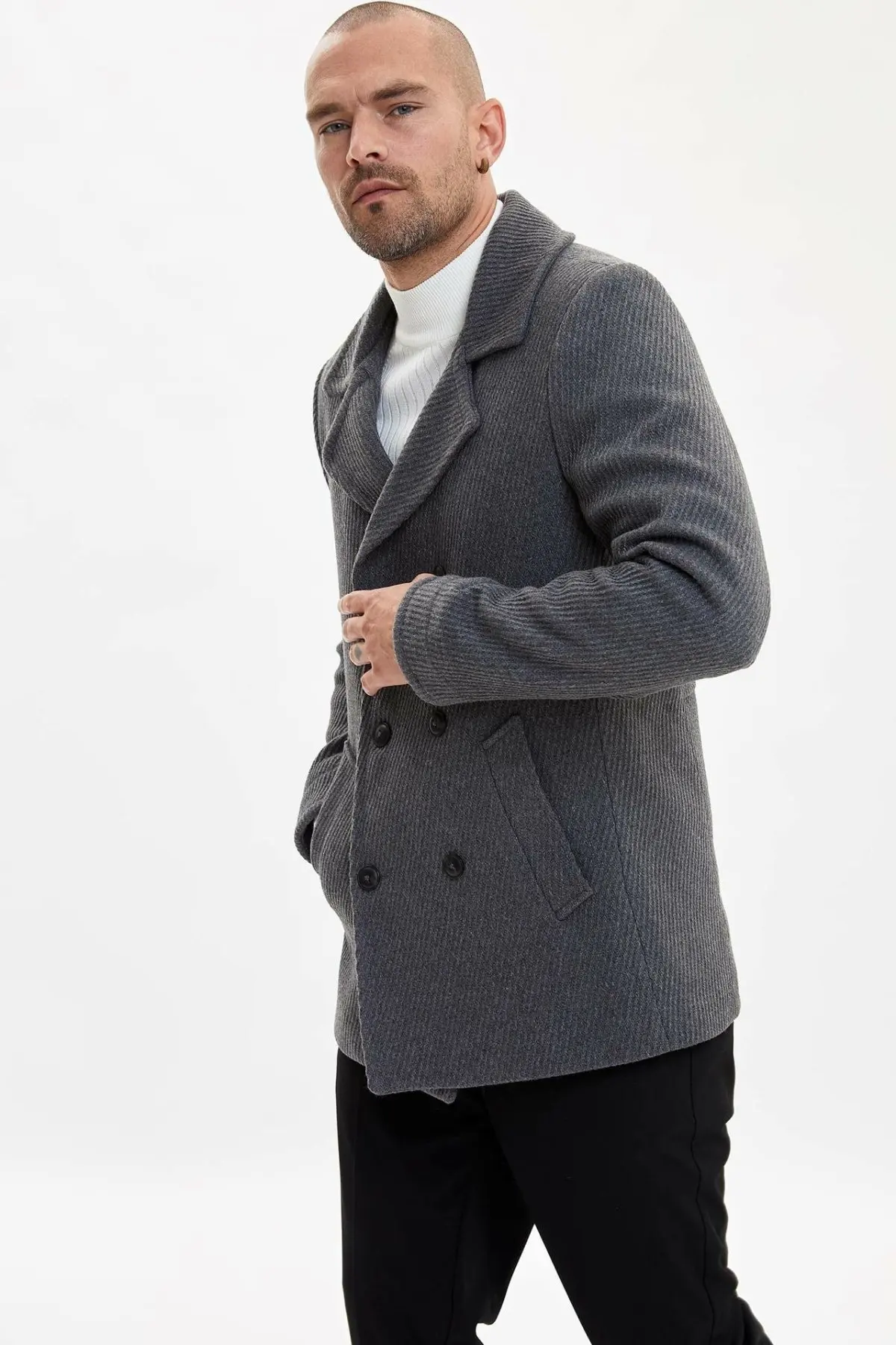 DeFacto модные однотонные теплые пальто с воротником лацканами зимние куртки