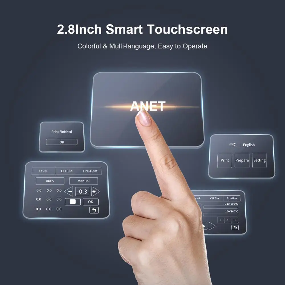 Anet ET4 FDM 3D принтеры DIY Kit частично собран Алюминий сплав Frame размера плюс 220*220*250 мм с
