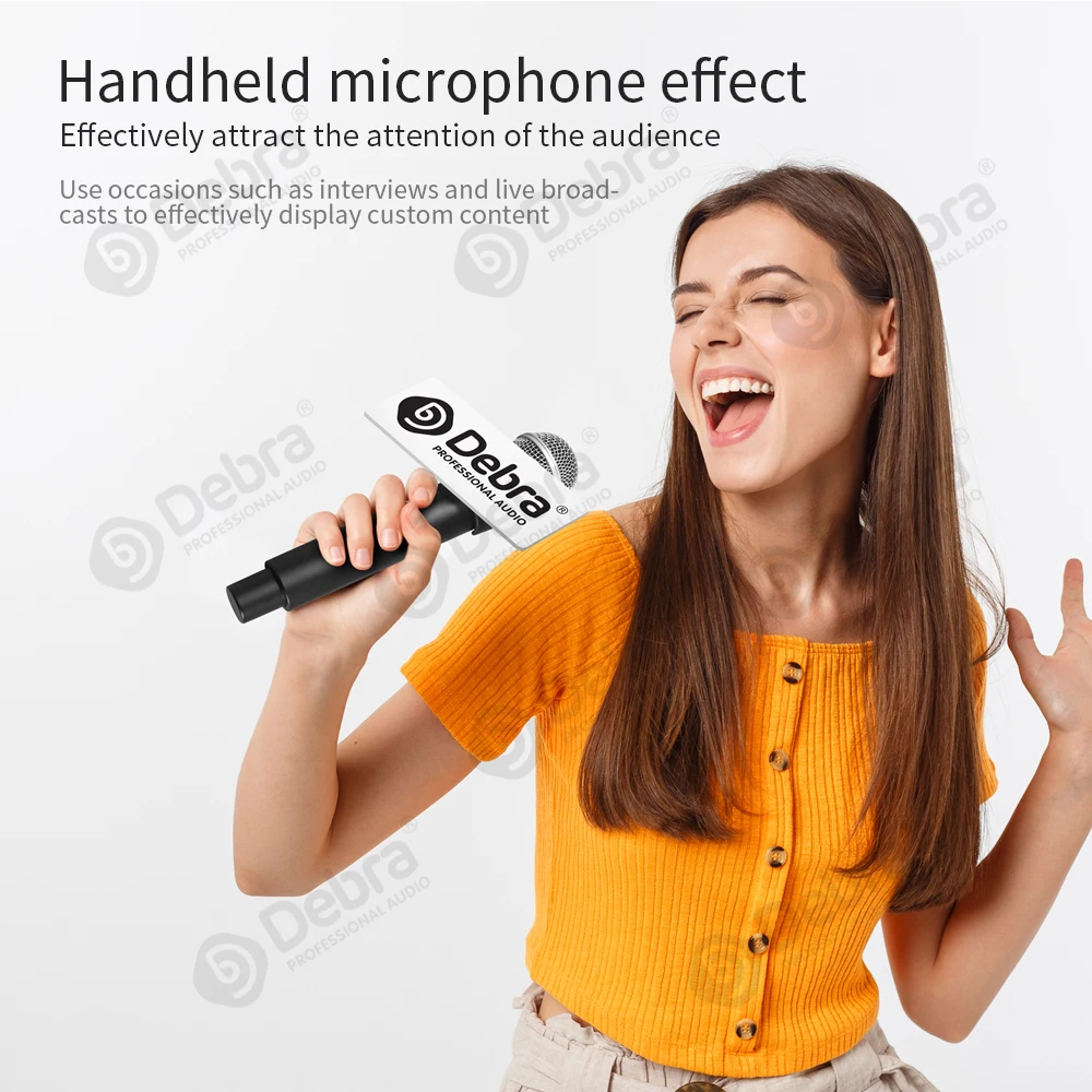 Debra DV01/02H UHF Wireless Handheld Mic with Monitor Function  Support Custom Content Card For Interview Live Broadcast VLOG