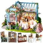 Роза садовый кукольный домик сделай сам искусственный кукольный домик мебель миниатюрный Roombox со светодиодной подсветкой обучающая игрушка рождественские подарки