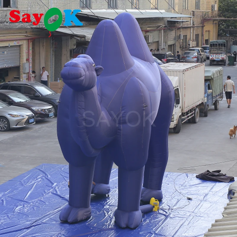 Гигантский синий надувной верблюд Надувное животное наружная надувная модель