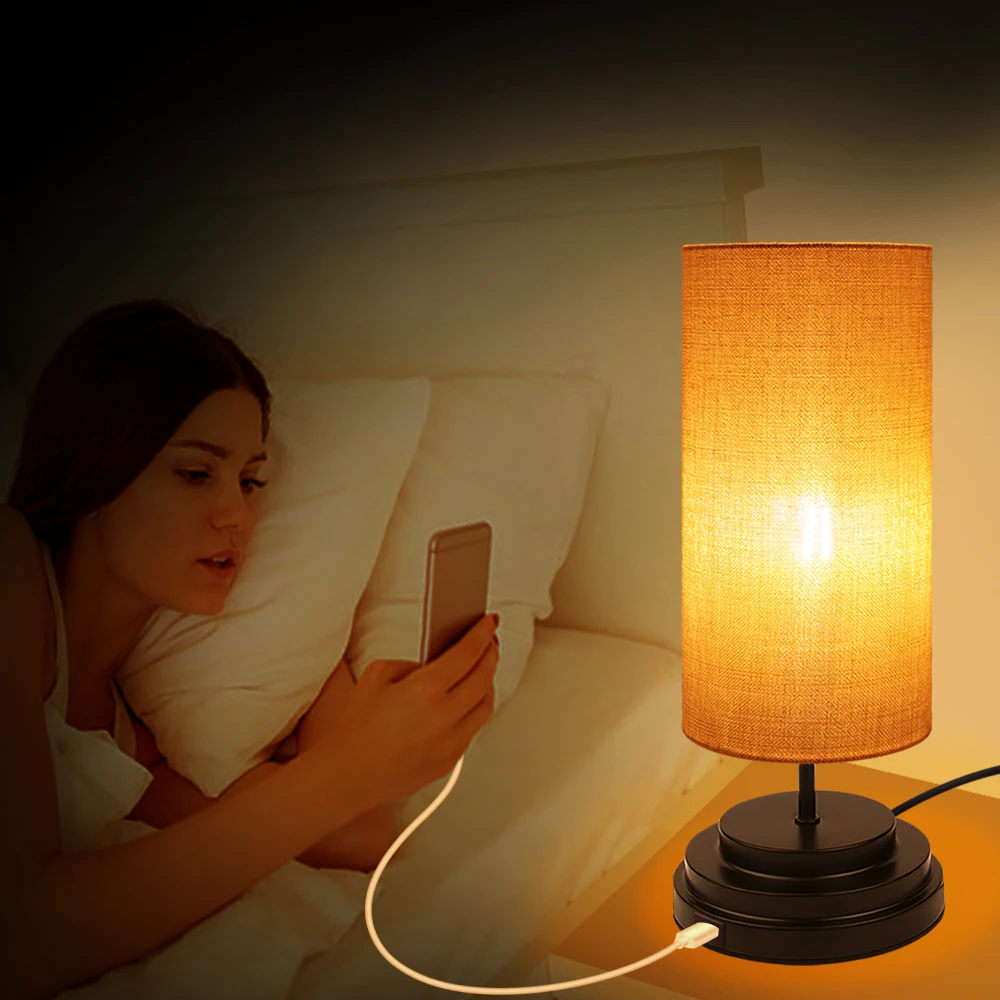 Настольная лампа с сенсорным управлением USB Минималистичная прикроватная