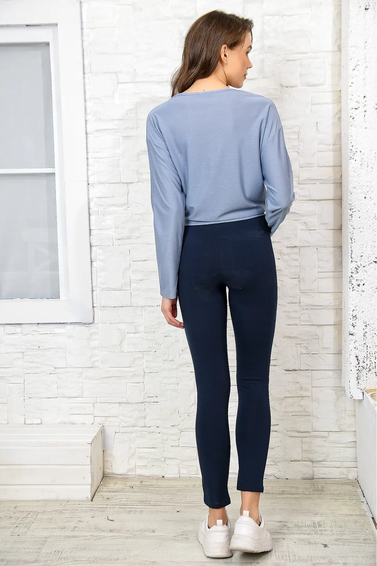 Тренд: женские теплые леггинсы цвета хаки в стиле Alacati ALC-X3367