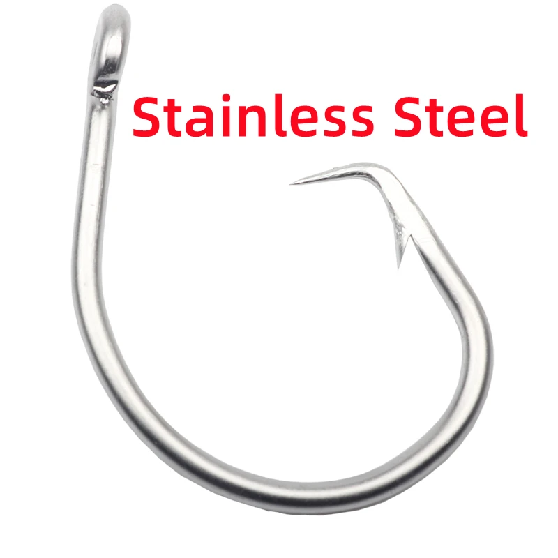 

39960 REAL Stainless Steel No Rust Fishing Hooks Big Game Fish Tuna Circle Bait Fishhooks Size 8/0-16/0 Saltwater Sea Fishing