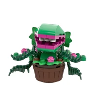 moc mini chomper flower building blocks kit man eater plants bricks pet green caterpillar toys for children birthday xmas gfits