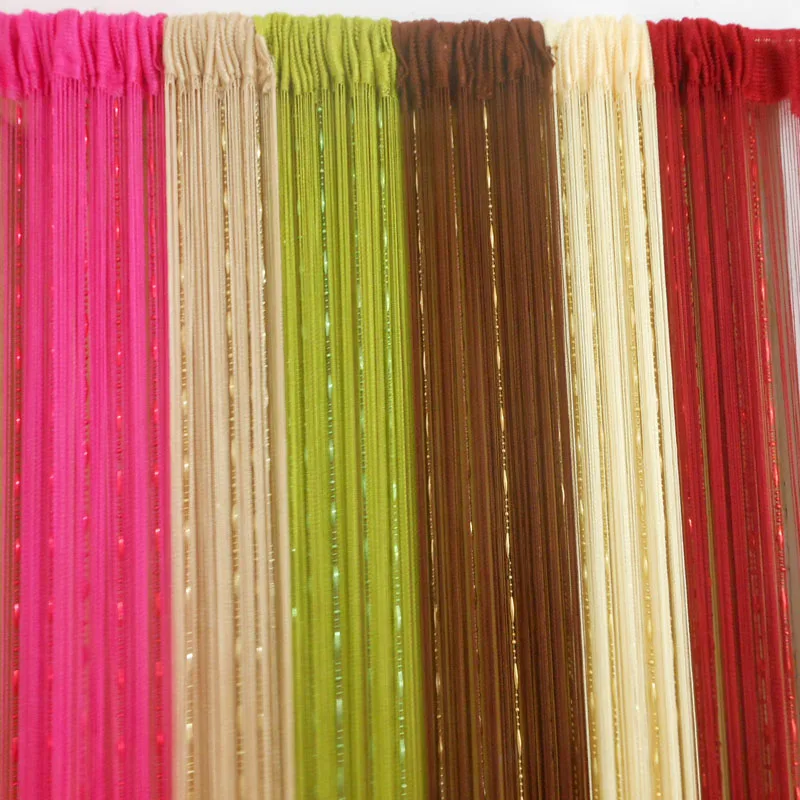 

ZiDeTang Dew Drop Beaded String Polyester Door Curtain Fringe Tassel Room Divider Curtain Deco Window Screen Panel