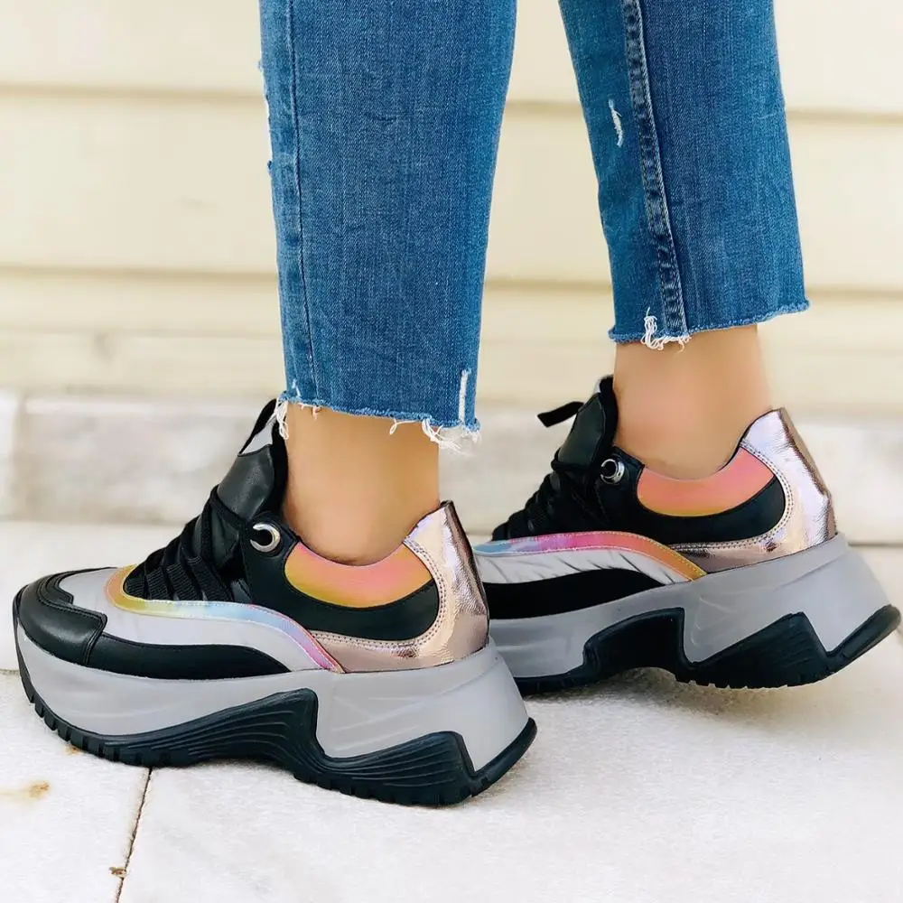 

Women Gray New Fashion Breathable Light Weight Laced Sneakers for Girls Casual Walking Feminino Outdoor Sports Shoes