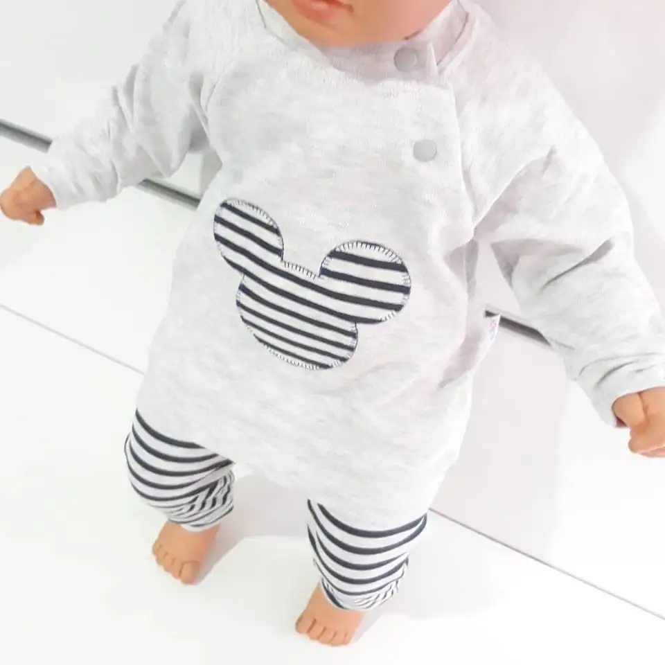 Микки в черно-белую полоску Серый 2 li ion аккумулятор Комплект для малышей |