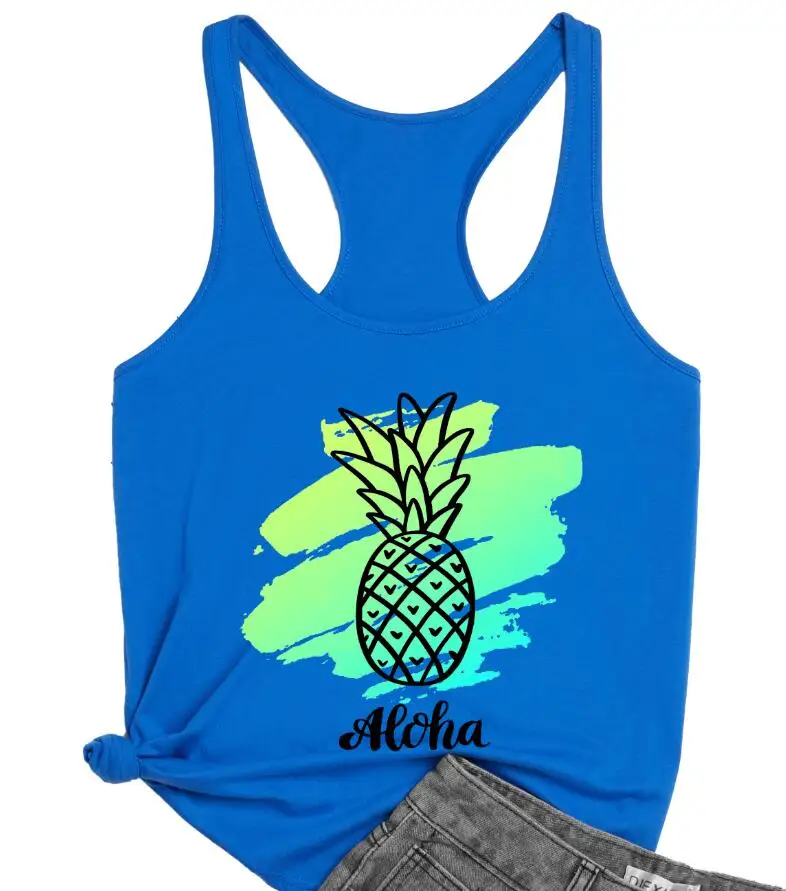 Жилет джинсовая жилетка жилет женский Забавный градиент ананас: Свободная