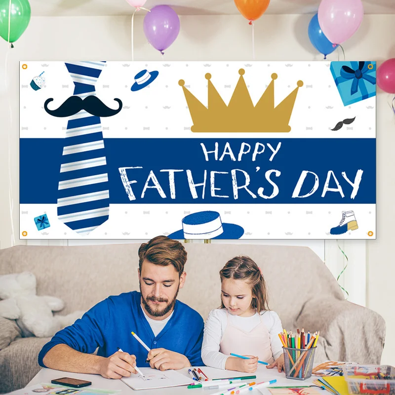 

1PCS Thanksgiving Day Father's Day Backdrop Best Papa Father Party Supplirs Decoration Dad Gifts E80