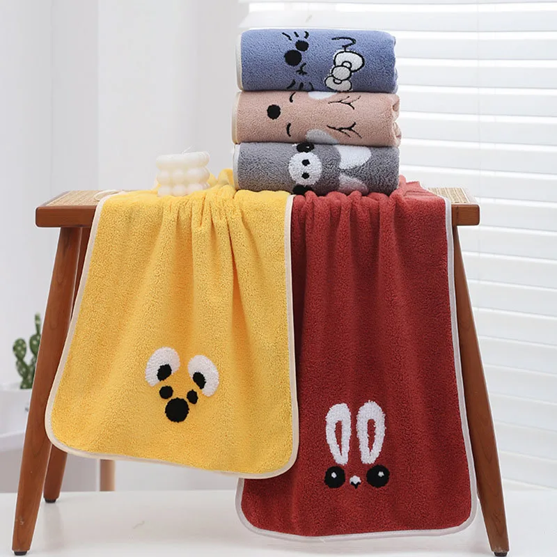 

Women Microfiber Towel Cartoon Hair Towel Face Towels for Adults Home Terry Towels Bathroom Serviette 35*75CM
