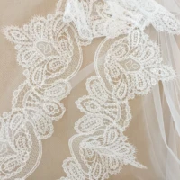 6 yards retro crochet lacetrim in ivory bridal veil straps for wedding sash headband jewelry costume design 15cm wide