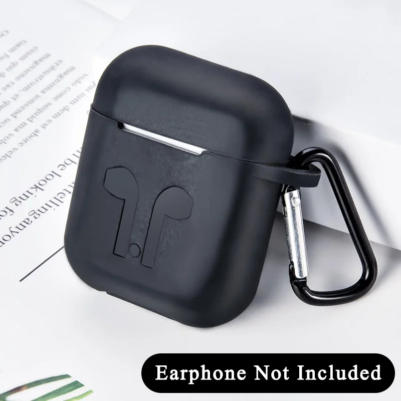 Black ТПУ мягкий силиконовый цветной чехол для Apple AirPods 2 Наушники противоударный чехол для Apple Air Pods 1 коробка для зарядки - Цвет: Black