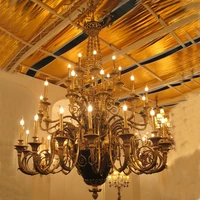french antique reproduction copper chandelier luxurious classical lighting fixture for villa hotel