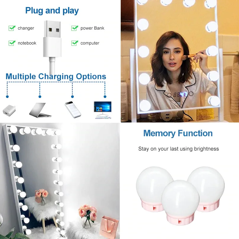 Новый светодиодный Зеркало для профессионального макияжа светильник полный