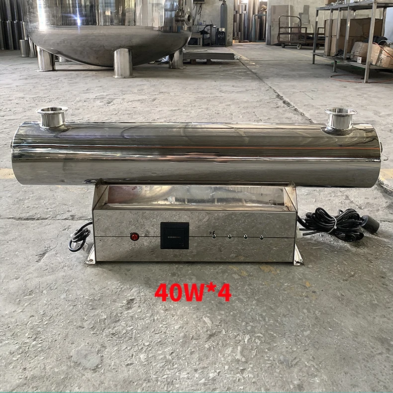 

12T/hr Stainless steel pipeline flow disinfection device UV sterilization lamp liquid purified water treatment UV sterilizer