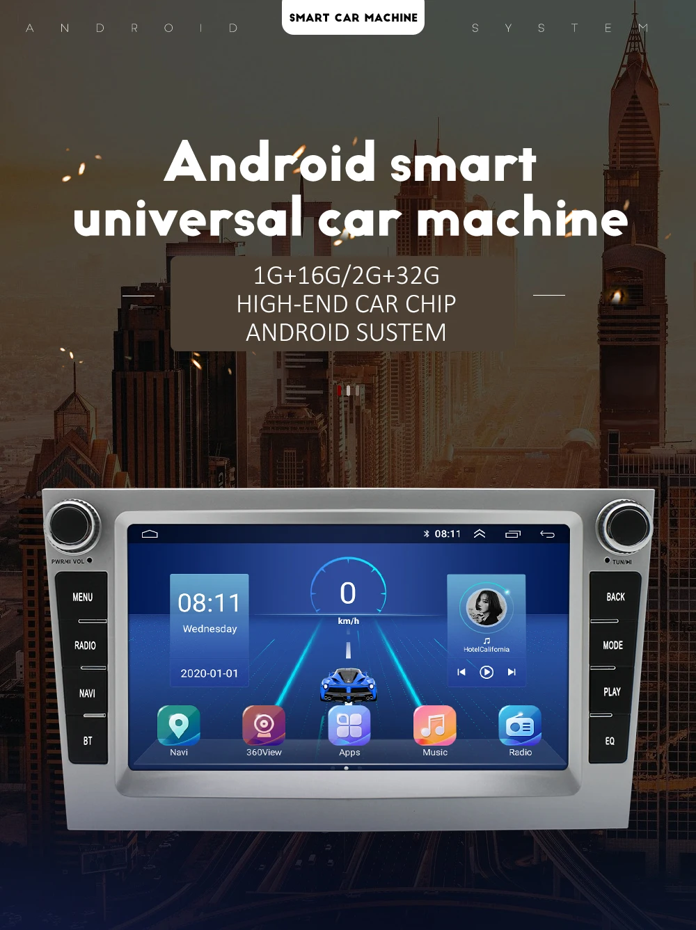 MOPECT 7-дюймовый автомобильный мультимедийный плеер 2 Din Android радио авто CarPlay Bluetooth RDS