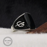 silva orijinal 925 sterling silver ring for men black onyx stone s925 silver fashion jewelry gift mens rings all sizes