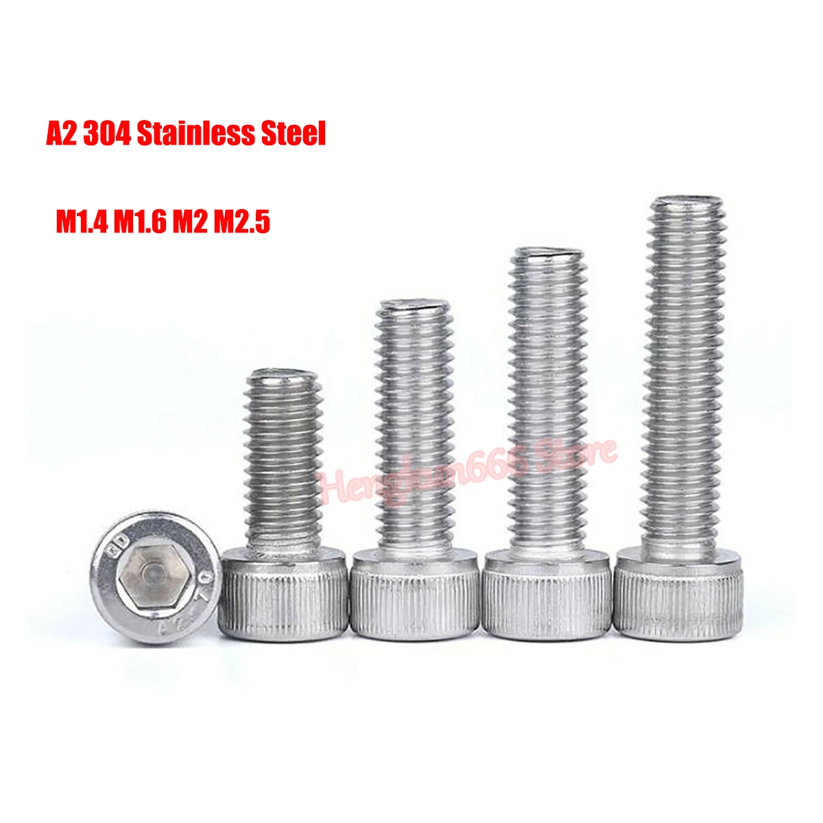 

M1.4 M1.6 M2 M2.5 Hexagon Hex Socket Cap Head Screws DIN 912 A2 304 Stainless Steel Allen Hex Drive Screw Bolts Full Thread