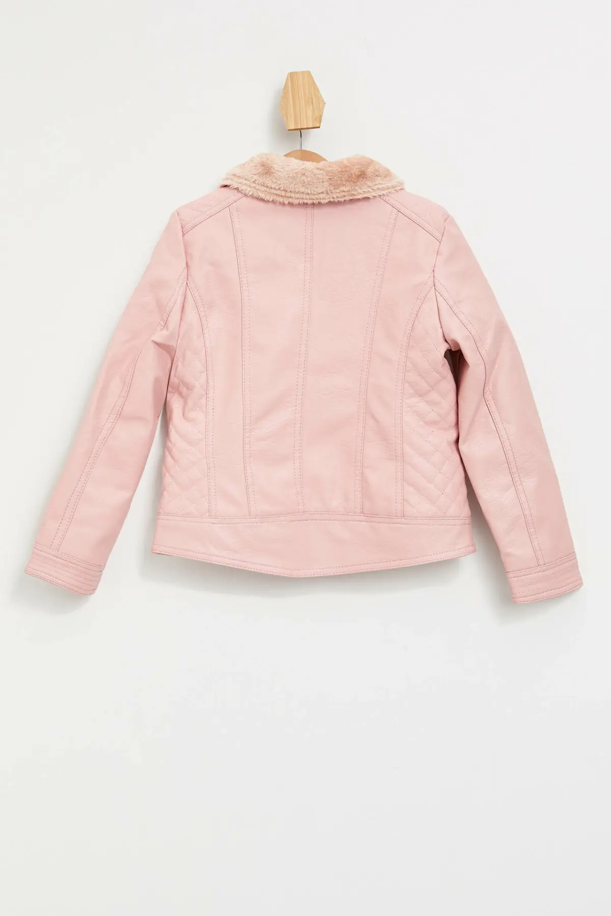 DeFacto модная шерстяная одежда для девочек пальто из искусственной кожи на молнии с