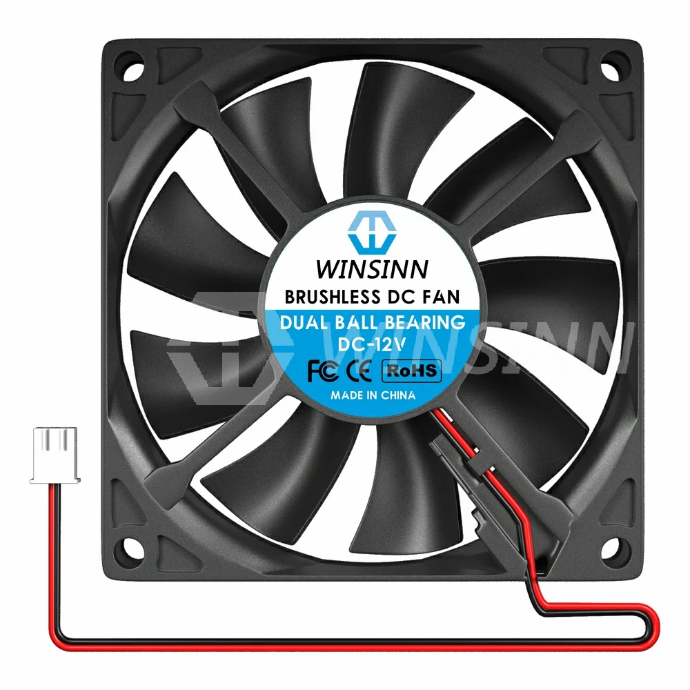 WINSINN 80mm Fan DC 5V 12V 24V 8015 Sleeve / Dual Ball Bearing Brushless Cooling 80x15mm 2PIN