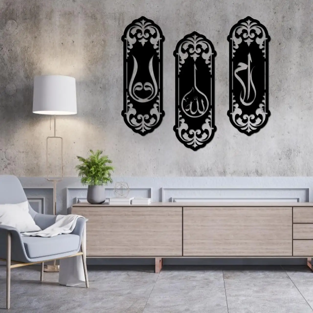 

Etgdecor Elif Lam Mim Metal Wall Board Metal Wall Art Eloctrostatic Painting Indoor and Outdoor Usage