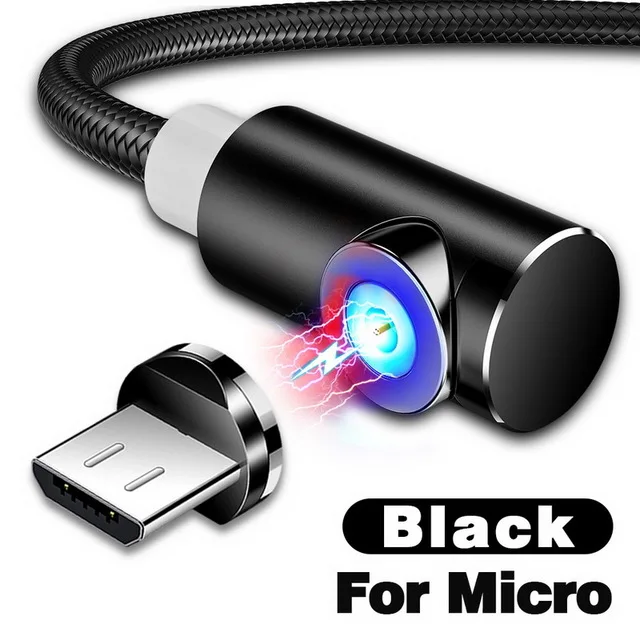 For Micro USB Black Магнитный кабель INIU для быстрой зарядки, USB кабель для iPhone XS 8, samsung, type C, зарядное устройство, магнит, Micro USB, Andriod, кабели для мобильных телефонов - Цвет: For Micro USB Black