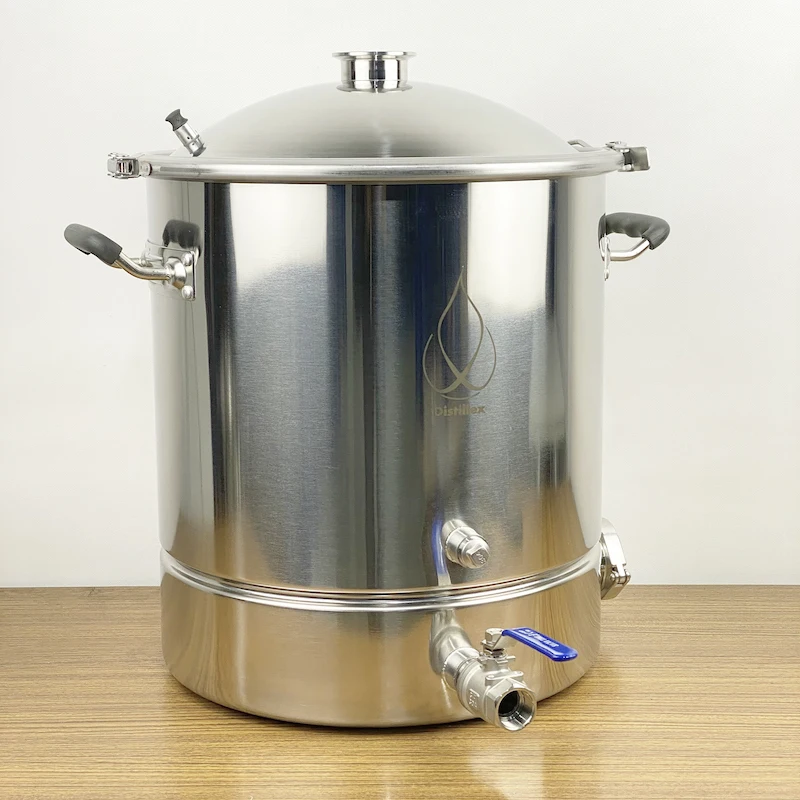 

New 2021 38L Pot, Boiler, Tank, Fermenter with bell lid Distillation, Rectification, Sanitary Steel 304