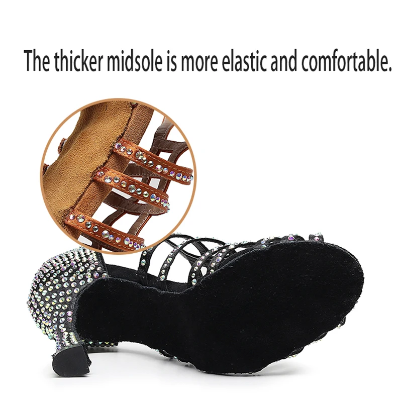 Woman Stain Stilk Latin Dance Shoes for Laides Soft Bottom Ballroom Salsa Dancing Shoes Girls Nude Black Red Latino Shoes