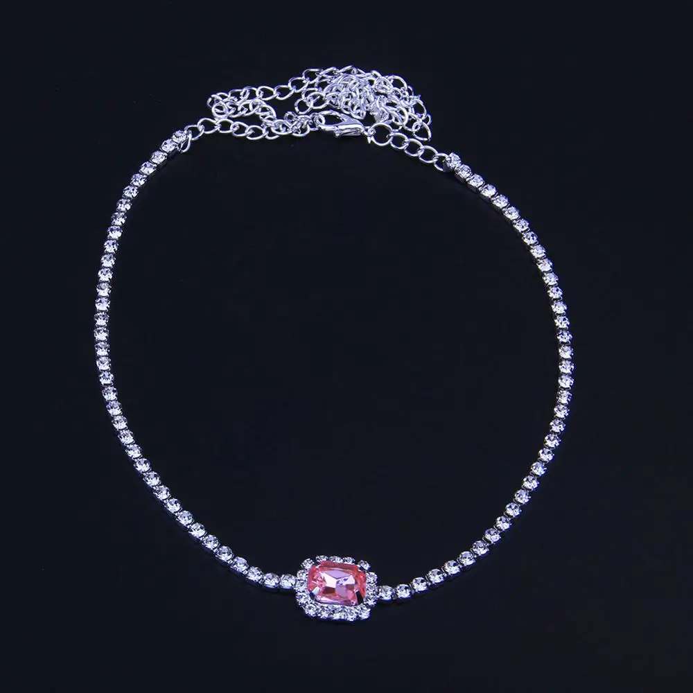 INS/модный свитер Star розовый стразы теннис ожерелье колье для женщин простой