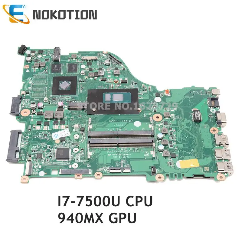 NOKOTION материнская плата для ноутбука Acer aspire 940MX GPU SR2ZV процессор ПК с процессором
