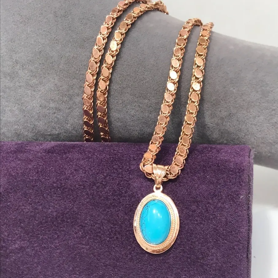 60 см цепочка ячмень маленький бирюзовый камень Зеленый миндаль шекели