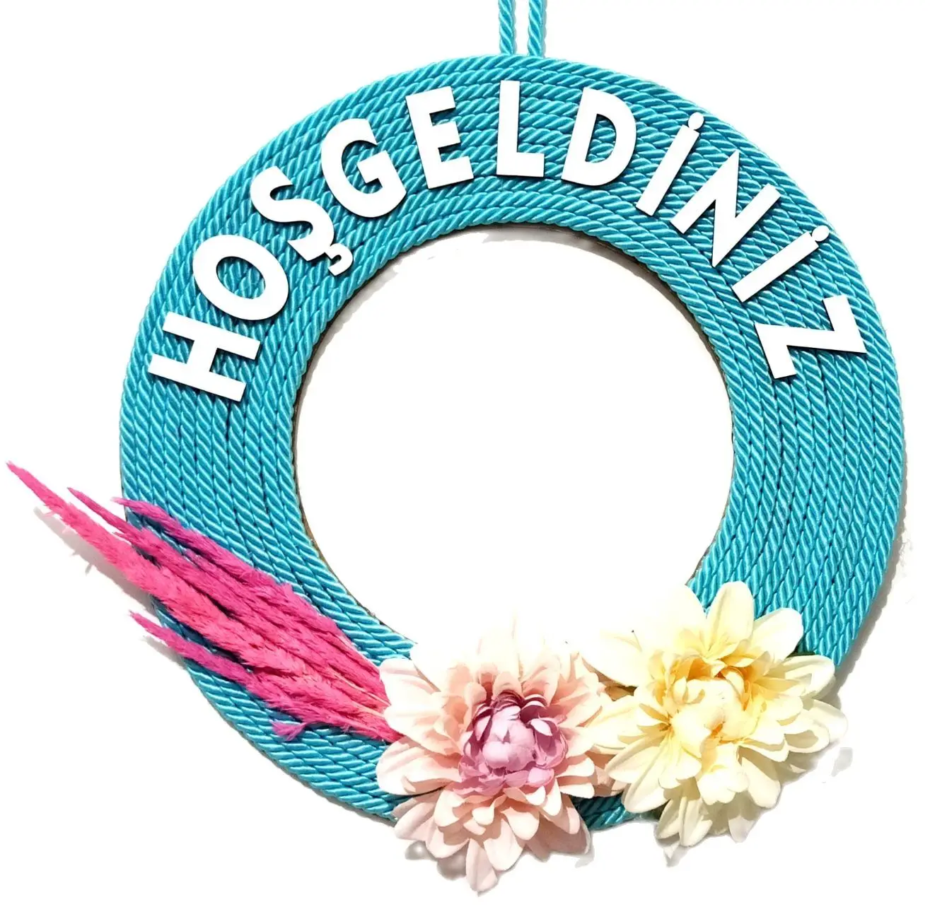

Дверные и настенные украшения ручной работы с надписью «geldiniz» синего цвета