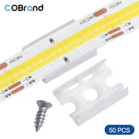 50pcs bracket cob lmd strip fixture with screws ip20 fasteners without shading adjustable angle 8mm 10mm 12mm holder
