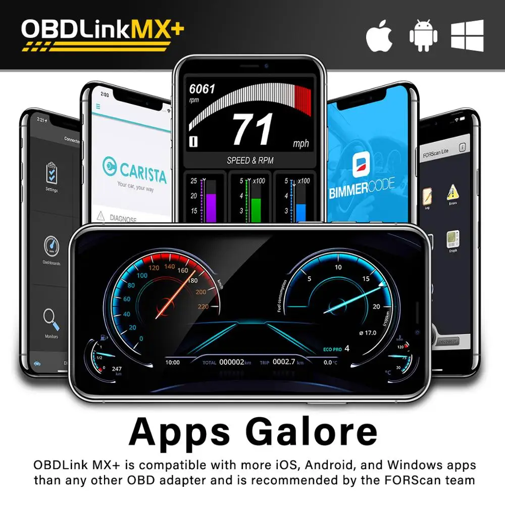 OBDLink LX MX + OBD2 сканер ELM327 диагностический для iPhone iPad Android Kindle Fire или Windows