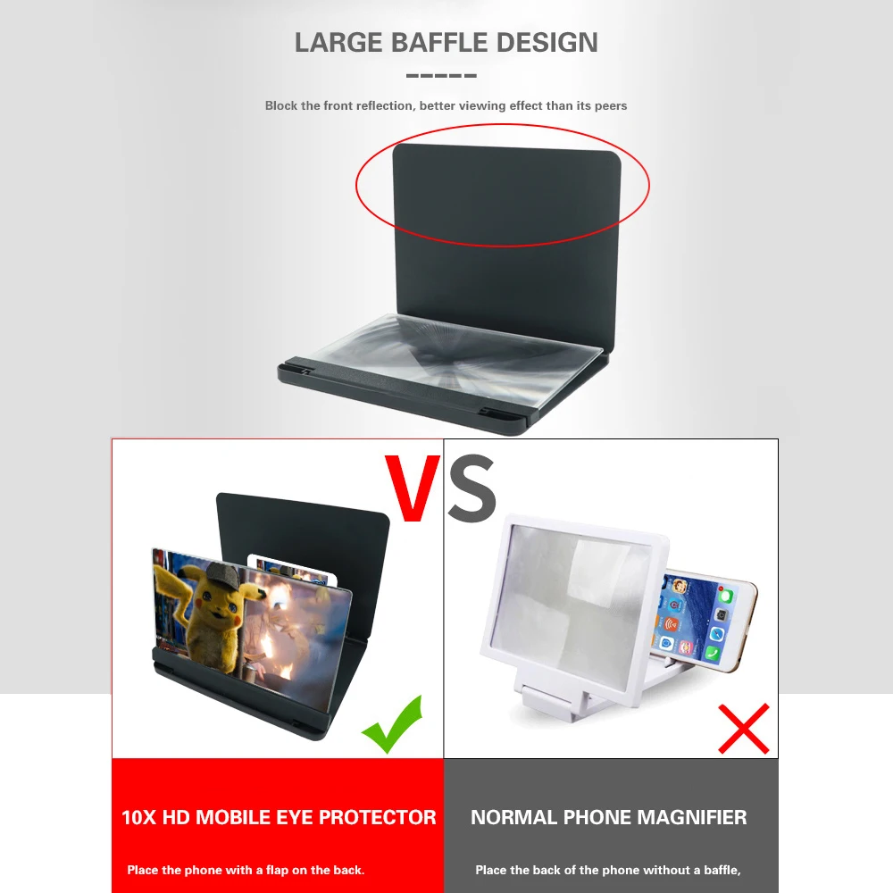 9 дюймовый кожа зерна Мобильный Телефон увеличитель экрана ультра тонкий высокой