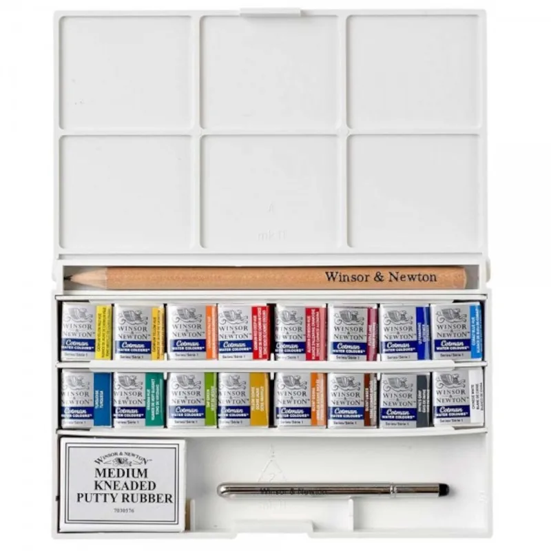 Watercolor Winsor Newton Cotman Compact Set 14 colors Watercolor Paint Set Tubes Vivid Color Highly Pigmented Perfect For Painte