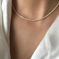 sparkling simple color sparkle short necklace for women fashion jewelry girls luxurious choker sexy clavicle chain gift