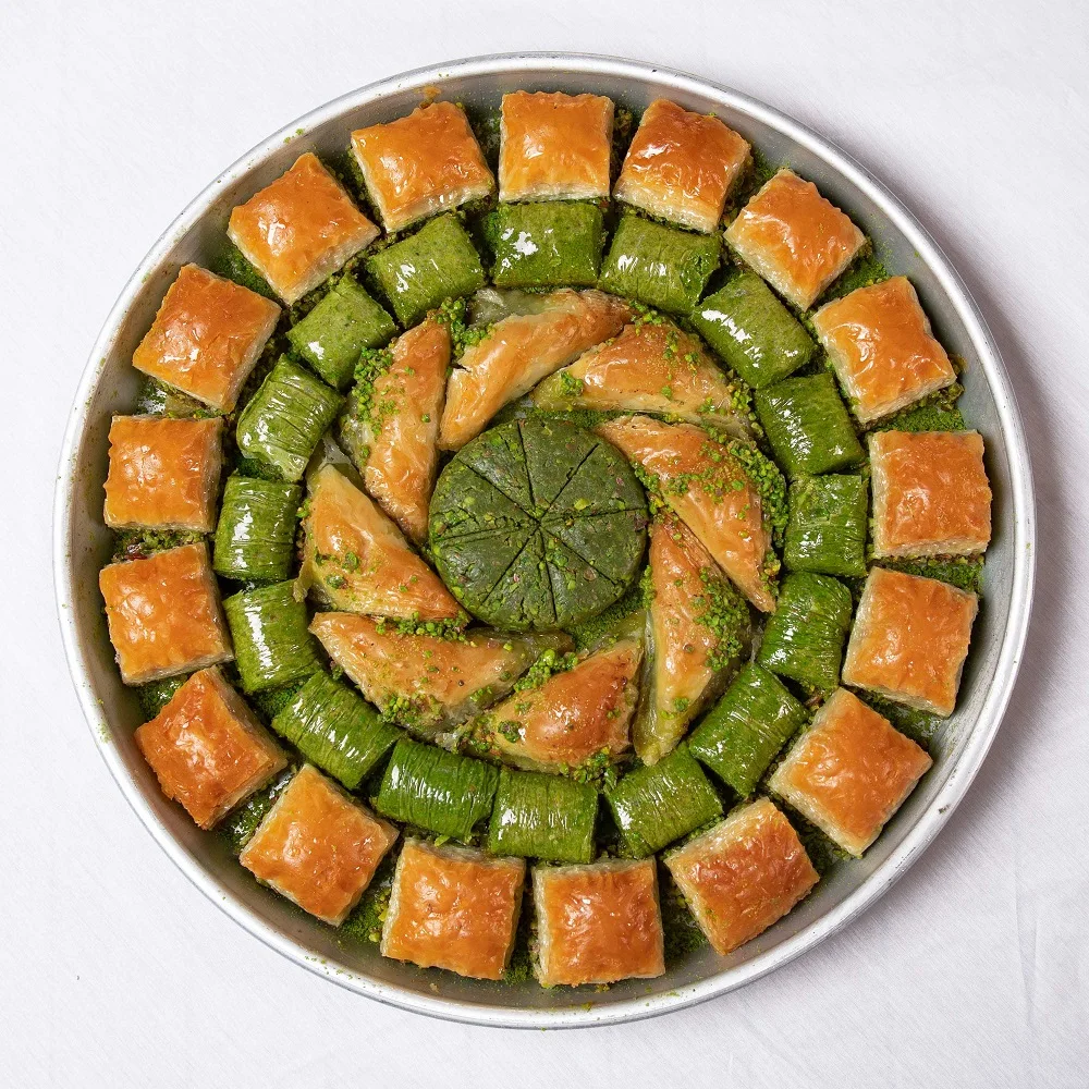 

Turkish Baklava with Pistachio Dessert Baklava Traditional Fresh Delicious ORIGINAL TURKISH BAKLAVA