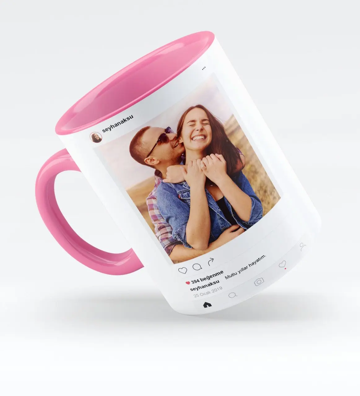 

Personalized İnstagram Pink Mug Cup