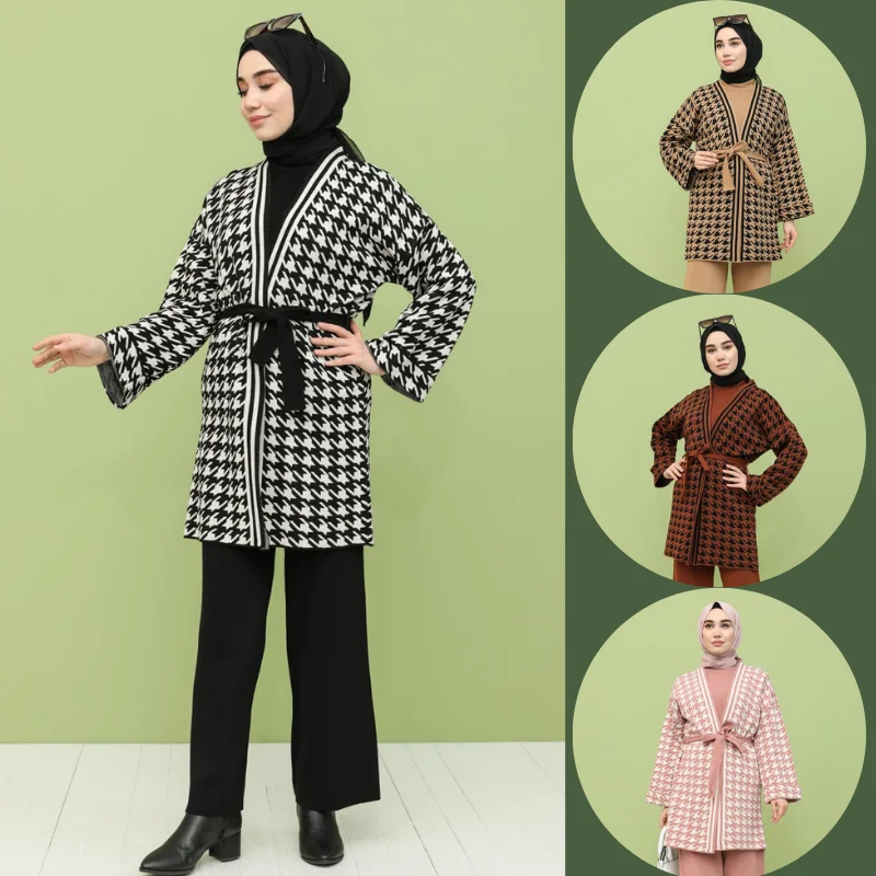 

3 шт. мусульманские модные комплекты Топы штаны кафтан куртка Дубай абайя Турция хиджаб Рамадан ИД Мубарак ислам одежда для женщин