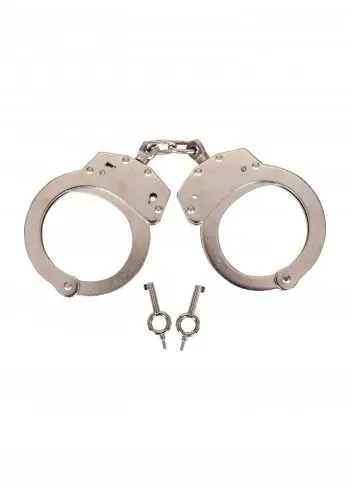 

Professional 3 Hinged Type Steel Handcuffs Hinged Type Key Pin MECHANISM DOUBLE LO Erotic Accessories New In Box