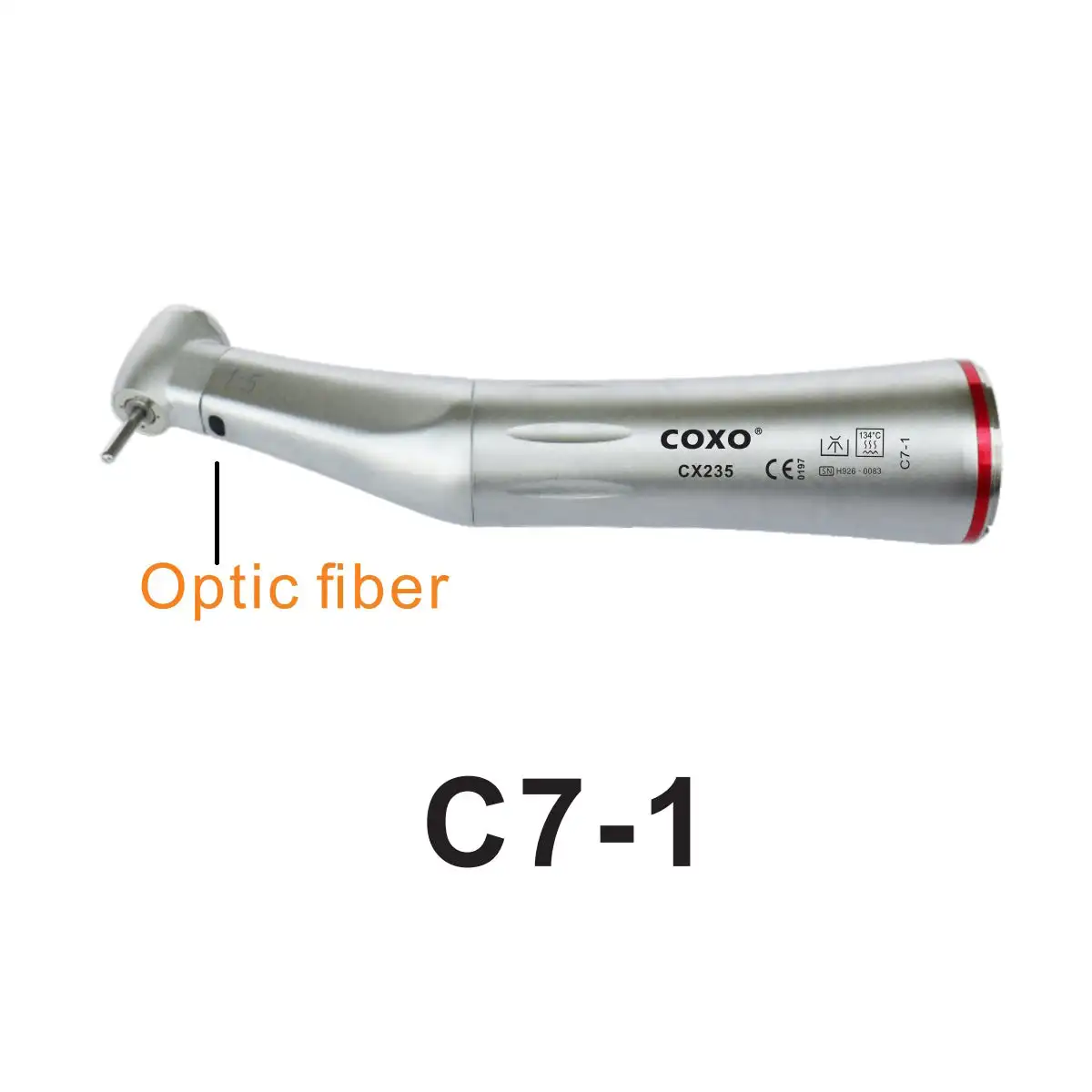

COXO Dental Red Ring 1: 5 Speed Contra Angle C7-1 Optical fiber Led Light