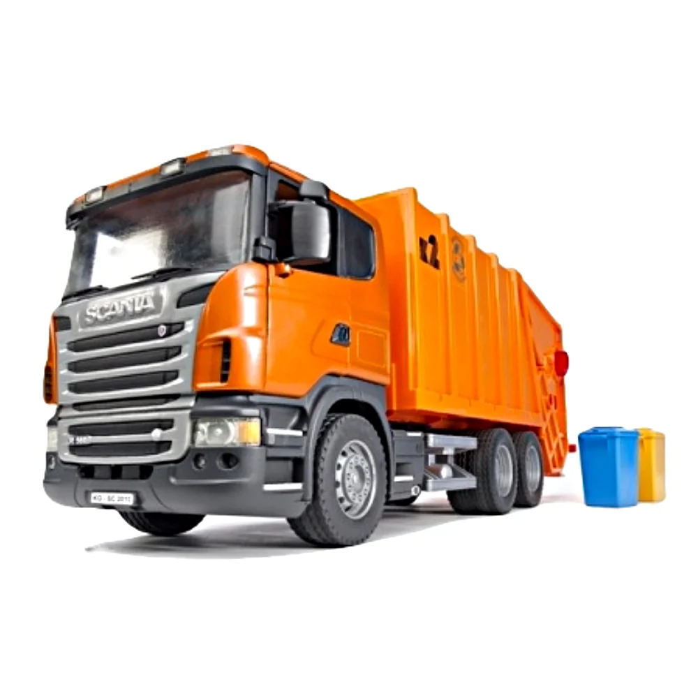 03 560 Мусоровоз Scania (цвет оранжевый) (подходит модуль со звуком и светом &quotH&quot) Bruder|