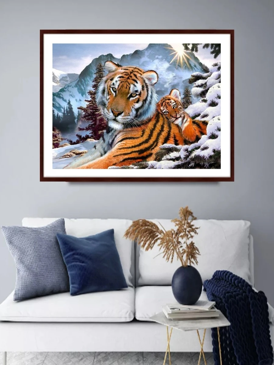 Светлица Вышивка бисером набор DIY Цветы Кот Тигр Дети Собака алмазная полная